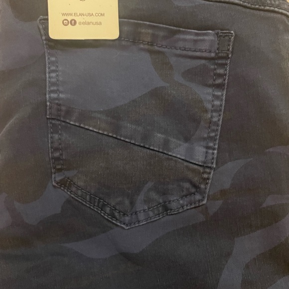 Elane Blue Camo Skinny Jeans Jayme Fly Button Womens Size Small - Picture 9 of 12